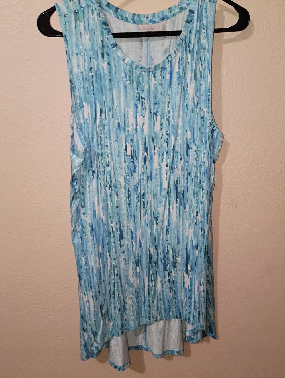 Logo Layers Size Large Blue Sleeveless Tunic Top